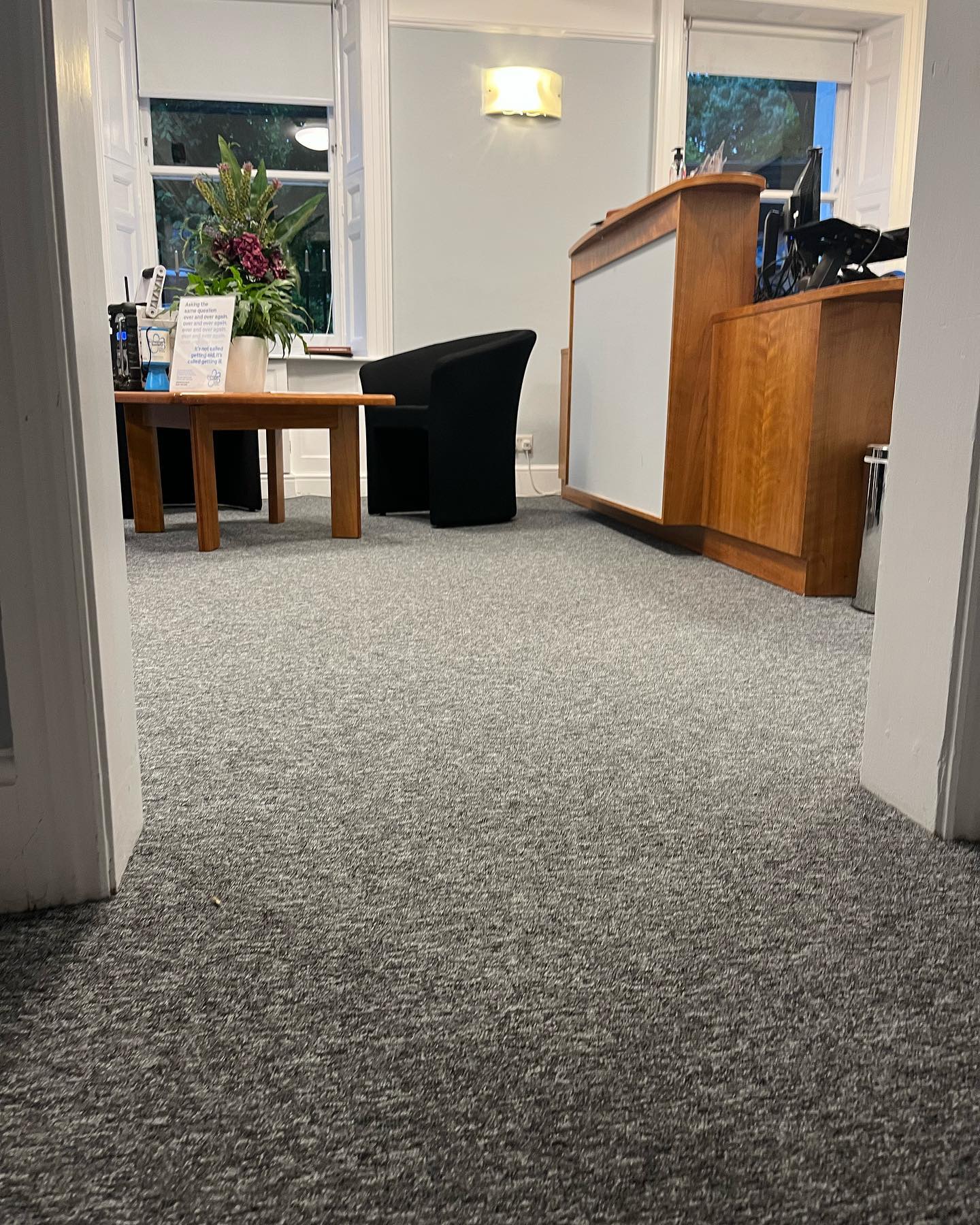 Commercial carpet in office reception Exeter
